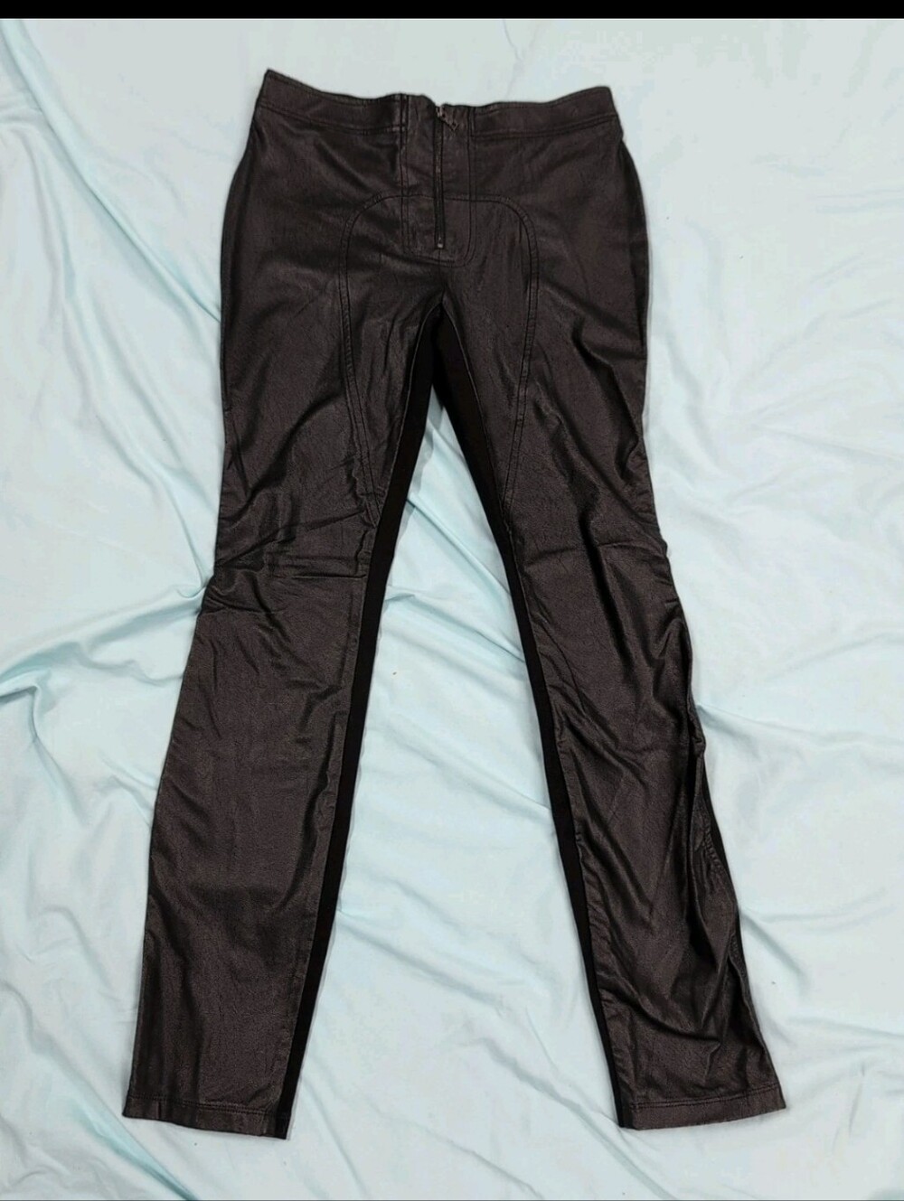 BCBGMaxAzria Black Skinny Faux-Leather Jeans